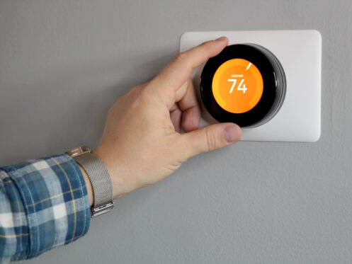 Smart Thermostat Set to Heat