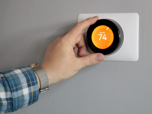 Nest Thermostat Set to Heat